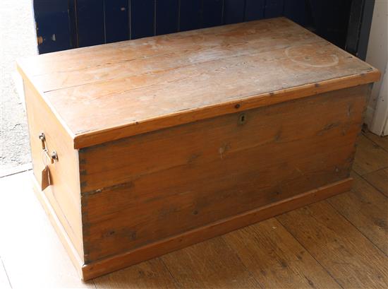 A pine coffer W.91cm